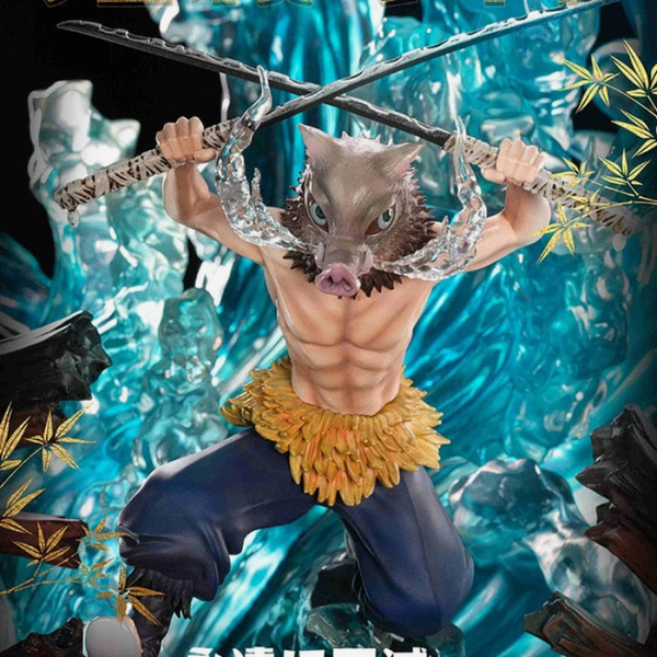 Figurine Tourbillon Bleu – Tanjiro, Nezuko, Zenitsu & Inosuke