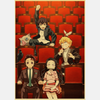 Affiche Demon Slayer de Tanjiro, Nezuko, Zenitsu et Inosuke au cinéma, impression kraft vintage sans cadre