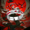 Bague Itachi Uchiha avec symboles Sharingan et Akatsuki