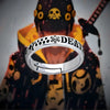 Bague Trafalgar Law ajustable en titane, design Death gravé