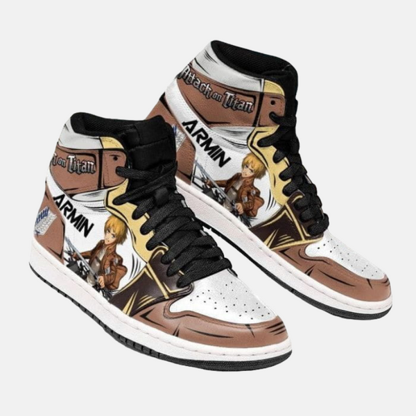 Gros plan sur une basket Nagato, mettant en avant la qualité des coutures et l'artwork inspiré de Naruto.