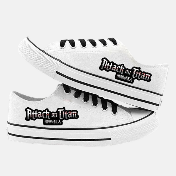 La paire de baskets basses blanches Bataillon d'exploration, montrant le style et la coupe.