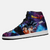 Paire de baskets montantes inspirées de Son Goku en Ultra Instinct, montrant le design cosmique de Dragon Ball Super.