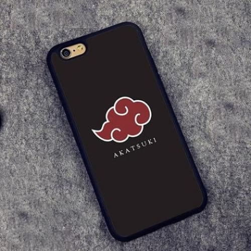 Vue de face de la coque Akatsuki, montrant le logo complet (nuage et kanji) de l'organisation de Naruto.