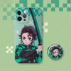 Coque pour iPhone avec le motif du haori de Tanjiro Kamado et un support-bague assorti, de l'anime Demon Slayer.Image