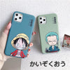 Duo de coques pour iPhone au style "chibi", montrant les modèles rivaux de Roronoa Zoro et Sanji.