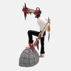 Figurine Chainsaw Man Action Figure - Vue de profil accentuant la pose et la tronçonneuse sur la tête