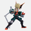 Figurine articulée de Katsuki Bakugo en train d'esquiver, montrant la flexibilité de ses articulations.
