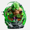 Gros plan sur l'effet d'aura verte translucide de la figurine Broly LSSJ 16cm.