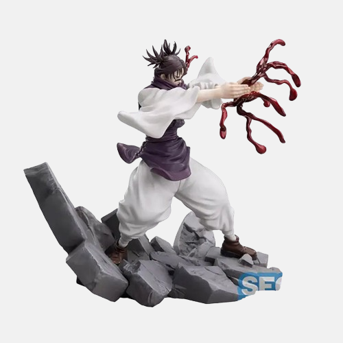 Figurine Choso - Vue de profil accentuant la posture d'attaque et la tenue sombre