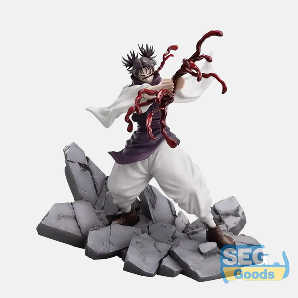 Figurine Choso - Vue de profil accentuant la posture d'attaque et la tenue sombre