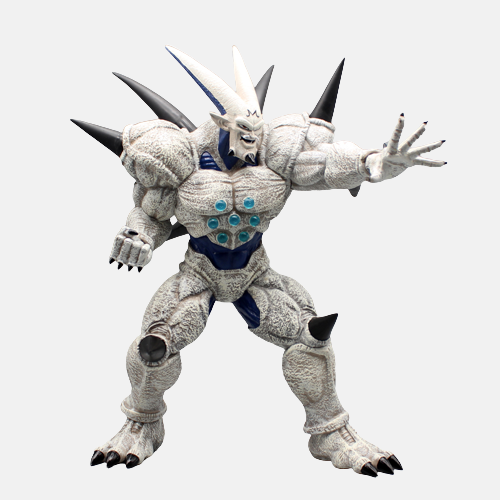 Vue de profil de la figurine Î Shinron 32cm, montrant ses cornes et les Dragon Balls sur son torse.