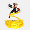 Figurine LED de Katsuki Bakugo de My Hero Academia, en l'air, propulsé par de larges explosions à ses pieds et dans ses mains.