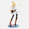 Figurine de Lucy Heartfilia (20cm), vue de face, dans sa tenue post-ellipse, levant une clé d'esprit céleste en or.