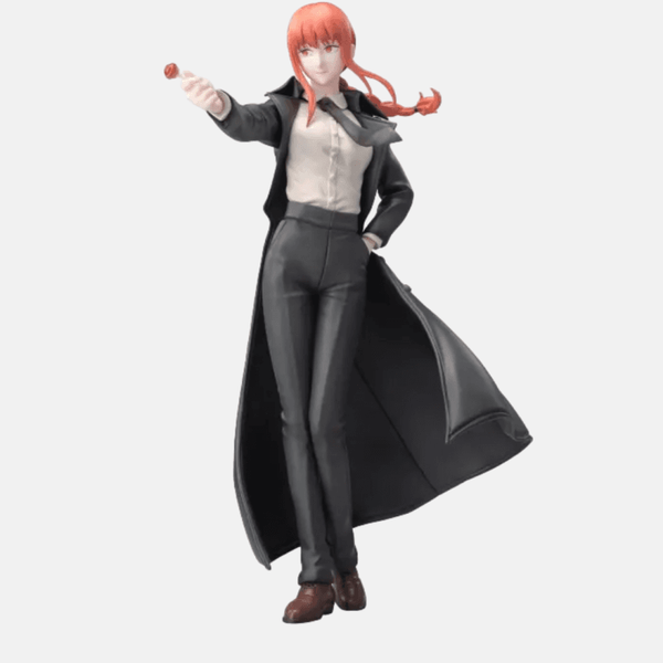Figurine Makima 20cm Chainsaw Man - Vue de face en pose de contrôle avec manteau long