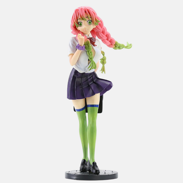 Figurine de Mitsuri Kanroji, le Pilier de l'Amour de Demon Slayer, dans une pose "Kawaï" (mignonne).