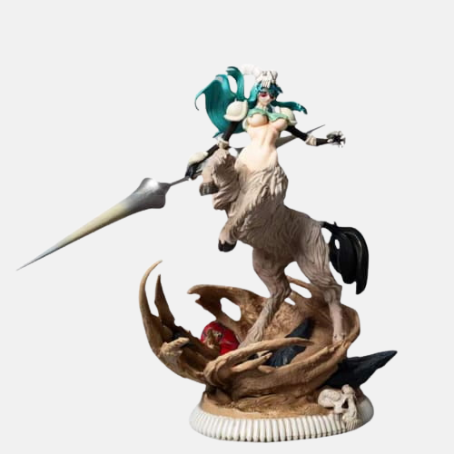 Vue de profil de la figurine de Nelliel montrant le mouvement de la pose.