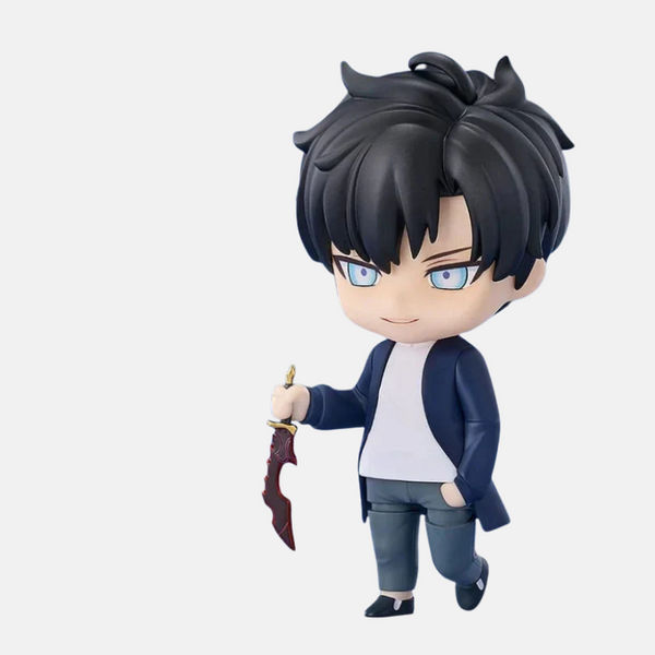 Figurine Nendoroid de Sung Jin-Woo avec une pièce d'effet pour simuler l'activation de ses pouvoirs.