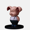 Figurine de Oolong le cochon de Dragon Ball Z, posant les bras croisés avec son béret, vue de face.