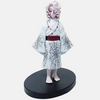 Figurine de Rui, la Cinquième Lune Inférieure de Demon Slayer, dans son kimono à motif de toile d'araignée.