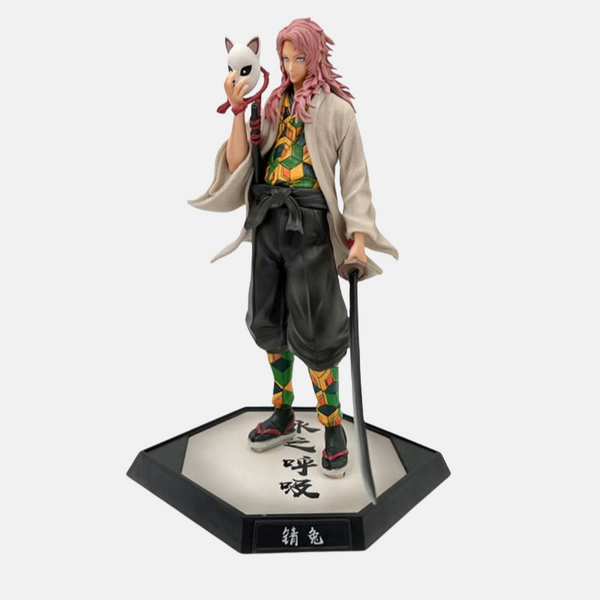 Figurine de Sabito de Demon Slayer, sans son masque, révélant son visage balafré.