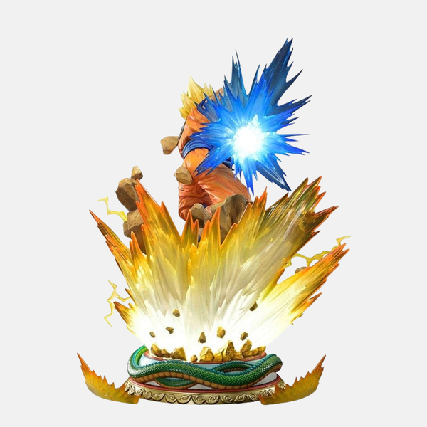 Gros plan sur le visage de Son Goku SSJ2 montrant l'expression de concentration