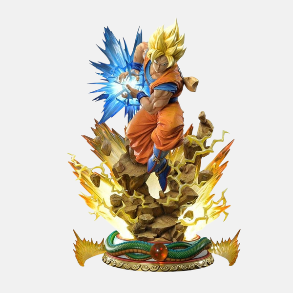 Figurine Son Goku SSJ2 25cm - Pose de lancement du Kame Hame Ha avec aura électrique