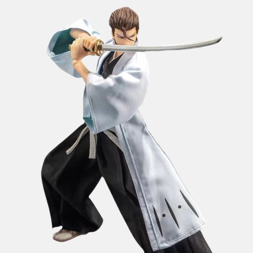 Vue de profil de la figurine de Sōsuke Aizen.