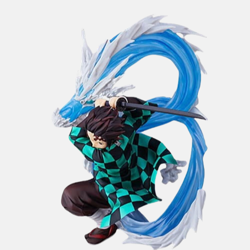Vue de profil de la figurine Tanjiro.