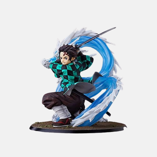 Gros plan sur le visage de Tanjiro au milieu de l'attaque.