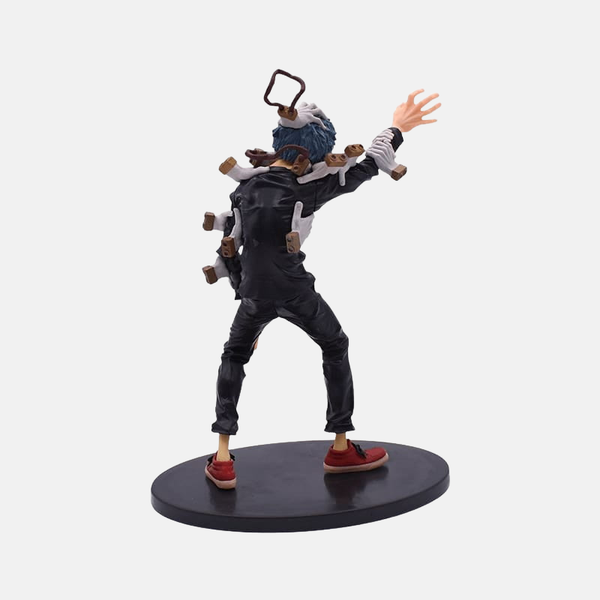 Vue latérale de la figurine de Tomura Shigaraki, montrant les détails des mains sur ses bras et son dos.