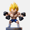 Figurine de Vegeta en Super Saiyan (Bodybuilding) de Dragon Ball Z, soulevant des haltères, vue de face.