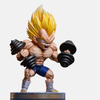 Vue de profil de la figurine Vegeta Bodybuilding 16cm, montrant sa musculature SSJ.