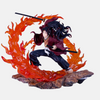 Figurine de Yoriichi Tsugikuni de Demon Slayer en pleine action, exécutant le Souffle du Soleil avec des effets de flammes.
