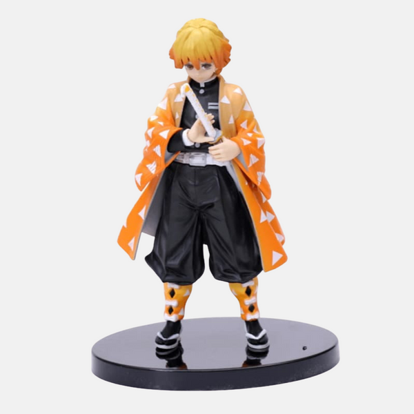 Figurine de Zenitsu Agatsuma de Demon Slayer dans sa tenue de pourfendeur, main sur son sabre.