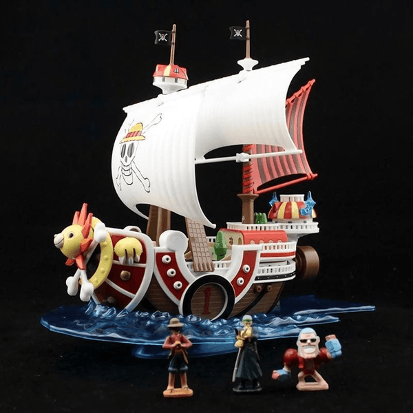 bateau One Piece miniature avec détails rouges et jaunes