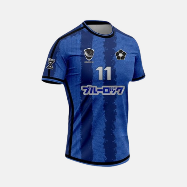 Vue de dos du maillot de foot de Yoichi Isagi, montrant le nom "ISAGI" et le numéro 11.