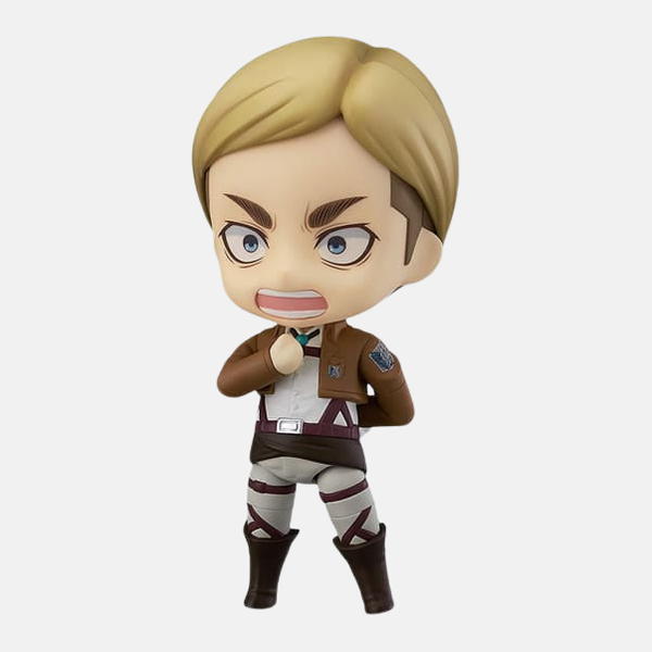 Figurine Nendoroid d'Erwin Smith de L'Attaque des Titans, en uniforme du Bataillon d'exploration avec une expression standard et sa cape.