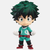 Nendoroid de Izuku Midoriya en pose de combat, avec son visage déterminé standard.