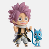 Figurine Nendoroid de Natsu utilisant son "Hurlement du Dragon de Feu", avec Happy volant à ses côtés.