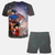 Ensemble pyjama short Dragon Ball Z : T-shirt noir avec design de Goku en pleine action, short assorti.