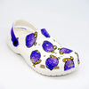 Clogs Luffy avec imprimé One Piece, bride violette en arrière, vue de côté
