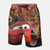 Short de bain avec un grand design de Flash McQueen devant le paysage de Radiator Springs au coucher du soleil.