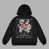 Sweat Luffy Aura de Puissance, version noire avec illustration de Luffy entouré d’une aura blanche, univers One Piece