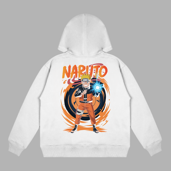 Sweat Naruto Mode Sennin blanc avec design détaillé du héros en transformation