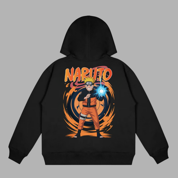 Sweat Naruto Mode Sennin noir avec design détaillé du héros en transformation