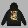 Sweat noir Pokémon Champion avec Pikachu, Dracaufeu et Sacha en design collector