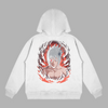 Sweat Sasuke Flamme Maudite blanc avec design Naruto mettant en avant Sasuke et son aura