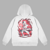 Sweat Sasuke Susanoo blanc entouré de flammes rouges illustration Naruto