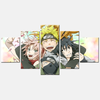 Tableau 5 pièces de l'Équipe 7 de l'ère Shippuden, avec Naruto Uzumaki, Sasuke Uchiha, Sakura Haruno et leur sensei Kakashi Hatake.